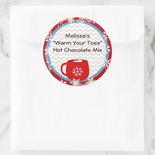 Hot-Chocolade-Label Ronde Sticker (Tas)