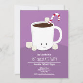 Hot Chocolade Lavender Hot Cocaca-kerstparty Kaart (Voorkant)