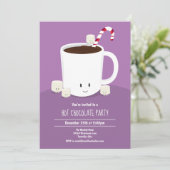 Hot Chocolade Lavender Hot Cocaca-kerstparty Kaart (Staand voorkant)