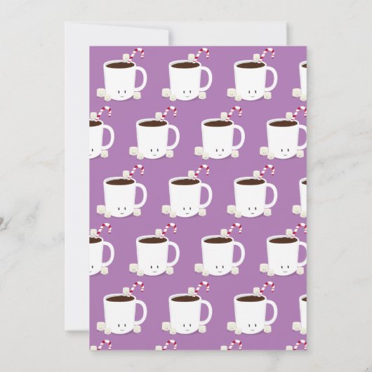 Hot Chocolade Lavender Hot Cocaca-kerstparty Kaart (Achterkant)