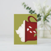 Hot Chocolade Lover Red met groen Briefkaart (Staand voorkant)