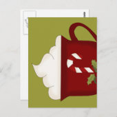 Hot Chocolade Lover Red met groen Briefkaart (Voorkant / Achterkant)