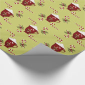 Hot-Chocolade Lover Rood met groen cadeautje Cadeaupapier (Hoek)