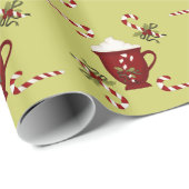 Hot-Chocolade Lover Rood met groen cadeautje Cadeaupapier (Rol Hoek)