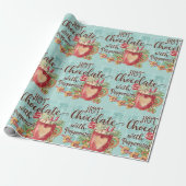 Hot Chocolade met Peppermint-kerstmis Cadeaupapier (Uitgerold)