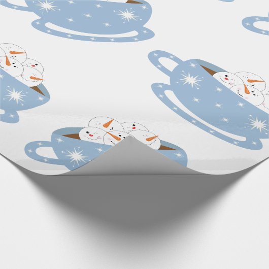 Hot Chocolade met Snowmen Cadeaupapier (Hoek)