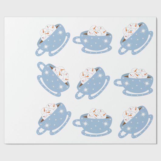 Hot Chocolade met Snowmen Cadeaupapier (Vlak)