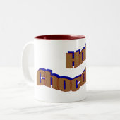 Hot Chocolade - Mmmm Tweekleurige Koffiemok (Voorkant links)