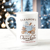 Hot Chocolade naam Blue Bone China Kerst Mok