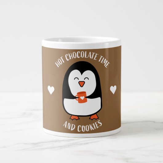 Hot Chocolade Penguin Drinker Grote Koffiekop (Voorkant)