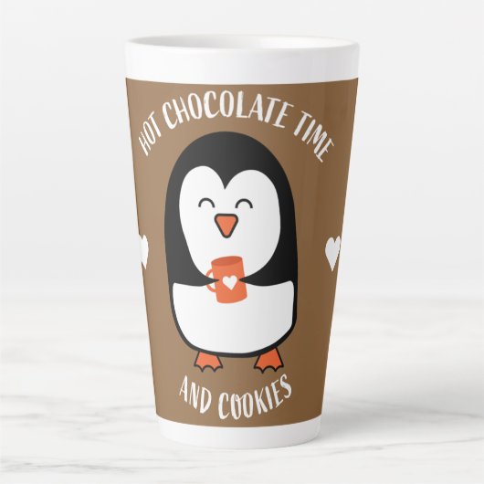 Hot Chocolade Penguin Drinker Latte Mok (Voorkant)