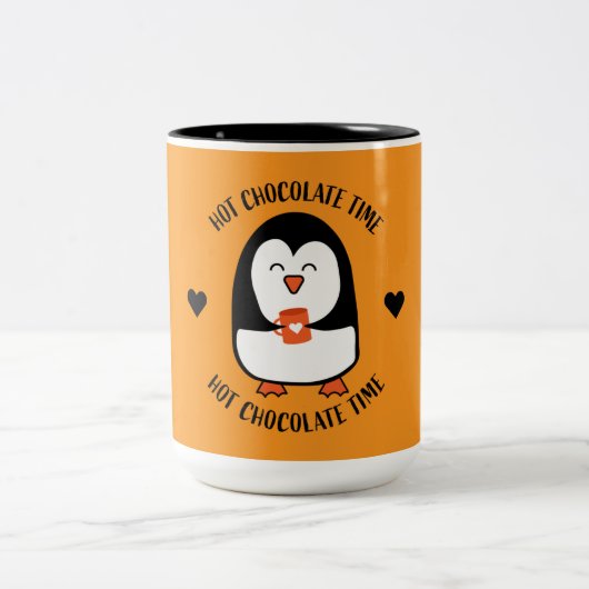 Hot Chocolade Penguin Drinker Tweekleurige Koffiemok (Center)