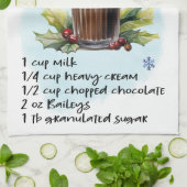 Hot Chocolade Recept Kerstmis recept ontwerp Theedoek (Gevouwen)