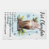 Hot Chocolade Recept Kerstmis recept ontwerp Theedoek (Horizontaal)