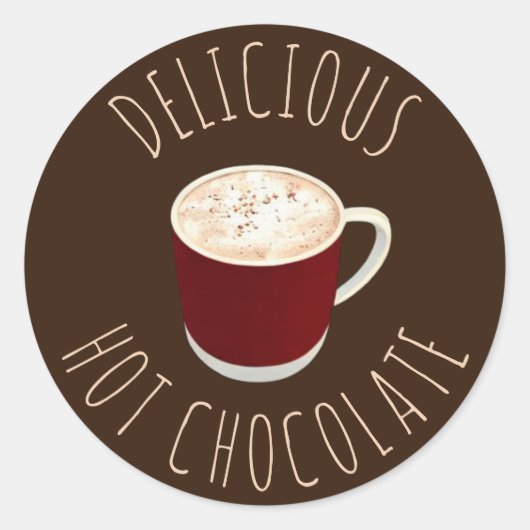 Hot-Chocolade Ronde Sticker (Voorkant)