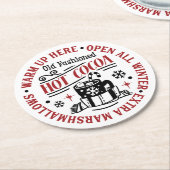 Hot Chocolade Warm-omhoog, partijstation Ronde Kartonnen Onderzetter (Gebogen)