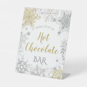 Hot Chocolade Winter Wonderland Silver Gold Reclamebord Met Voetstuk (Voorkant)
