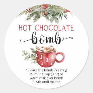 Hot chocoladebom schattige waterverf ronde sticker