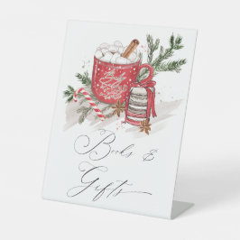 Hot Chocolate and Cookies Winter Baby Shower  Reclamebord Met Voetstuk