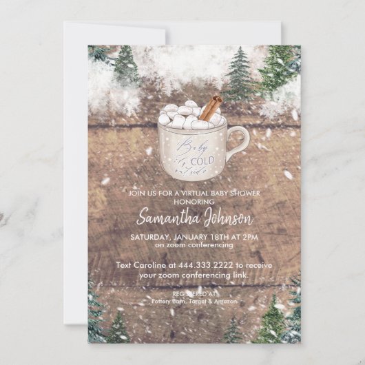 Hot Chocolate Baby Het is koud buiten Blauw II Kaart (Voorkant)