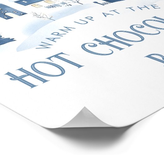 Hot Chocolate Bar Christmas village Baby Shower Poster (Hoek)
