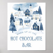 Hot Chocolate Bar Christmas village Baby Shower Poster (Voorkant)