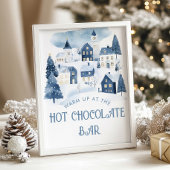 Hot Chocolate Bar Christmas village Baby Shower Poster