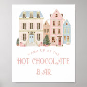 Hot Chocolate Bar Christmas village Baby Shower Poster (Voorkant)