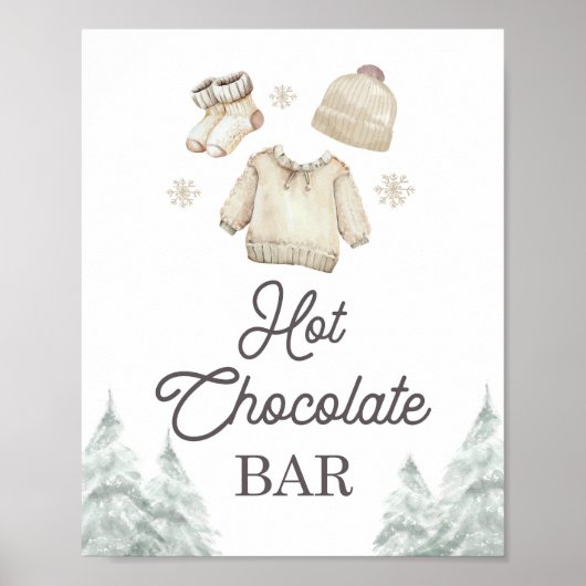 Hot Chocolate Bar Cocoa Baby It's Cold Outside Poster (Voorkant)