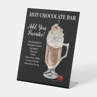 Hot chocolate Bar Drink Plaque Reclamebord Met Voetstuk