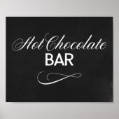 Hot-Chocolate Bar, gebarentaal met zwarte achtergr Poster (Voorkant)