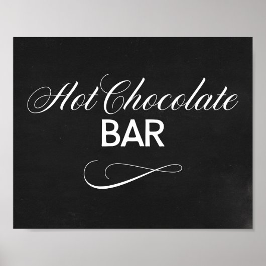 Hot-Chocolate Bar, gebarentaal met zwarte achtergr Poster (Voorkant)