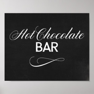Hot-Chocolate Bar, gebarentaal met zwarte achtergr Poster