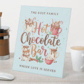 Hot Chocolate Bar Personalized Pedestal Sign Reclamebord Met Voetstuk (Insitu)