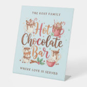 Hot Chocolate Bar Personalized Pedestal Sign Reclamebord Met Voetstuk (Voorkant)