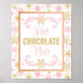 Hot Chocolate Bar-Poster - Roze goudsnowflakes Poster (Voorkant)