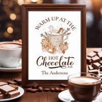 Hot Chocolate Bar Sign Beige Kerst Poster