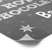 Hot Chocolate Bar Sign Blue sneeuwvlokken Rustisch Poster (Hoek)