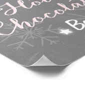 Hot Chocolate Bar Sign Roze sneeuwvlokken voor mei Poster (Hoek)