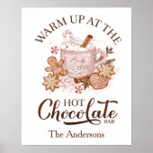 Hot Chocolate Bar Teken Roze Kerst Poster (Voorkant)