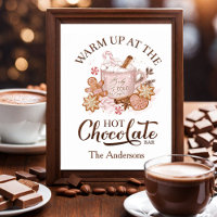 Hot Chocolate Bar Teken Roze Kerst Poster