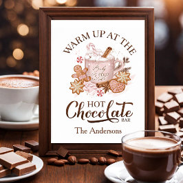 Hot Chocolate Bar Teken Roze Kerst Poster