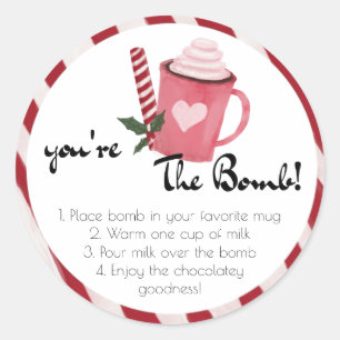 Hot Chocolate Bomb Favor Tags, je bent de Bomb Fav Ronde Sticker