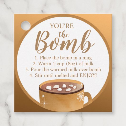 Hot Chocolate Bomb Labels Je bent de Bomb Coca (Voorkant)