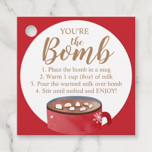 Hot Chocolate Bomb Labels Je bent de Bomb Coca (Voorkant)