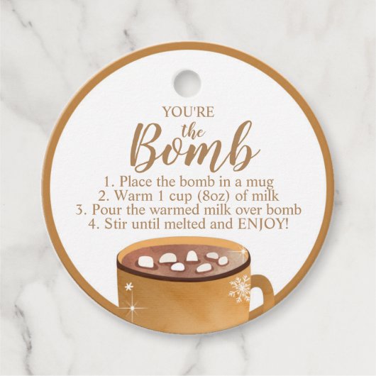 Hot Chocolate Bomb Labels Je bent de Bomb Coca (Voorkant)