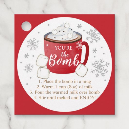 Hot Chocolate Bomb Labels Je bent de Bomb Coca (Voorkant)