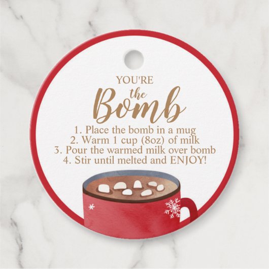 Hot Chocolate Bomb Labels Je bent de Bomb Coca (Voorkant)