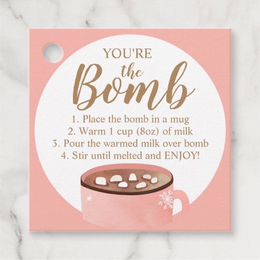 Hot Chocolate Bomb Labels Je bent de Bomb Coca (Voorkant)
