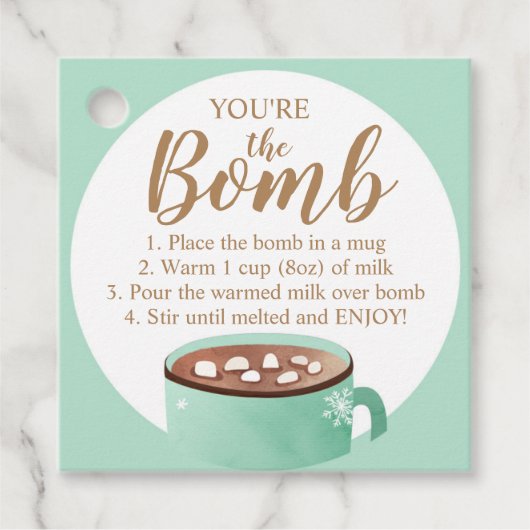 Hot Chocolate Bomb Labels Je bent de Bomb Coca (Voorkant)